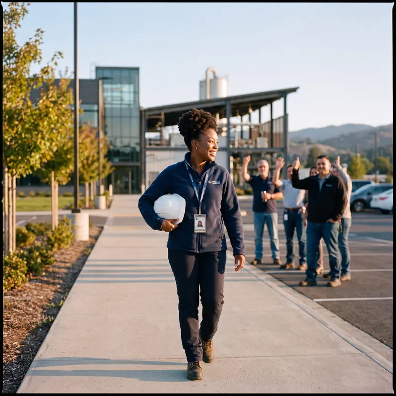 Step 4, Established — a worker thriving in steady employment